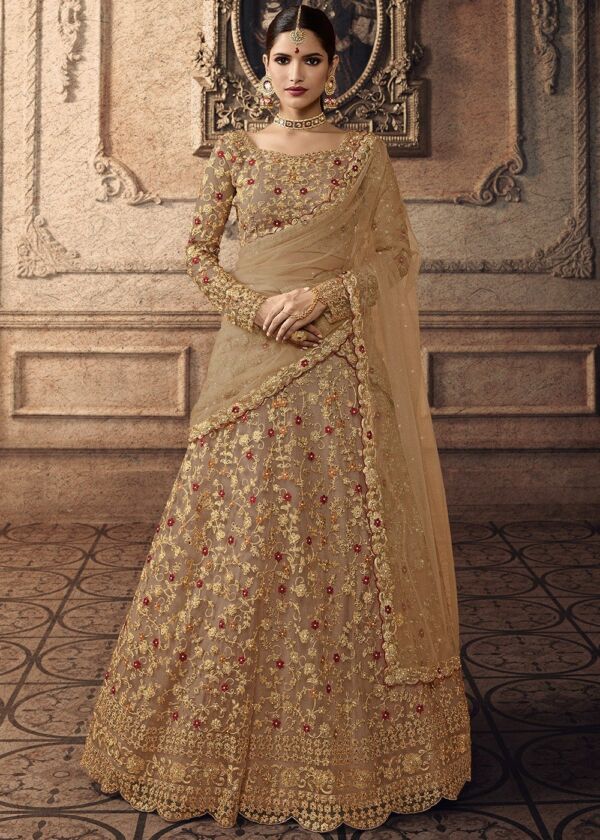 Golden bridal lehanga